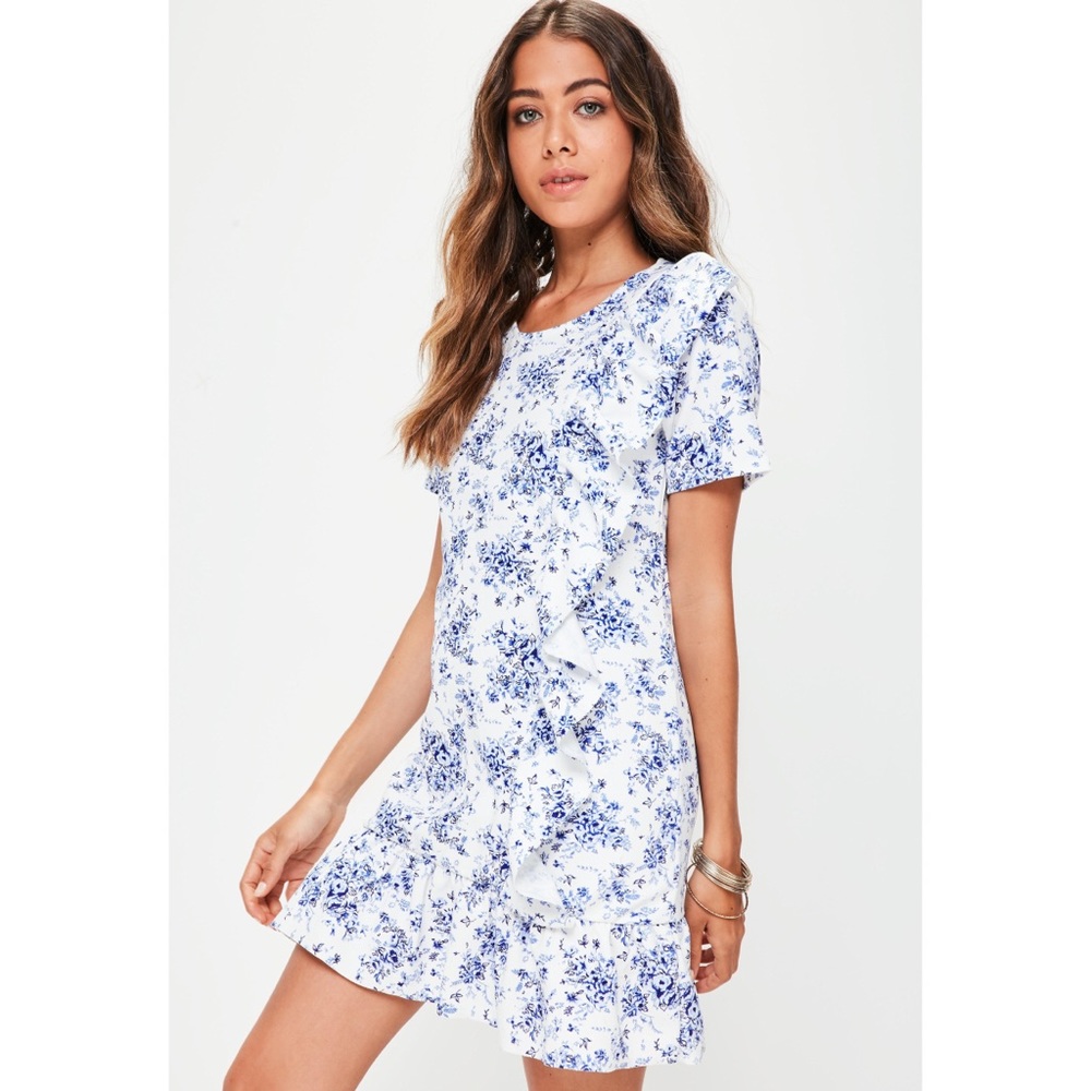 Missguided frill detail floral dress